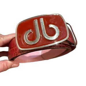 DRUH Golf Belt Red Croc Leather, Interchangeable Buckle